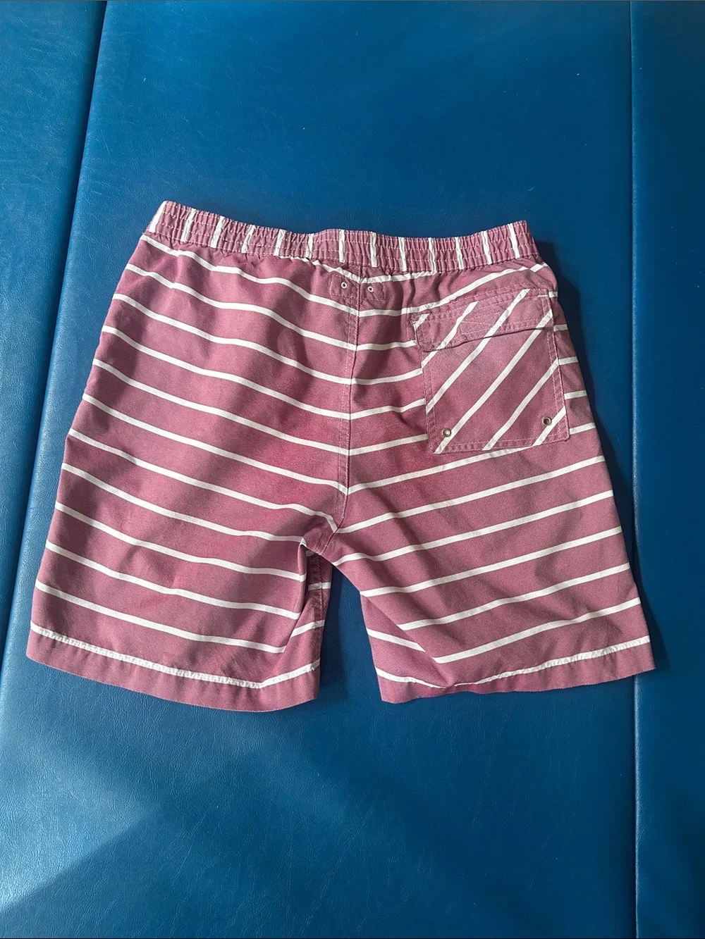 Brooks Brothers Red and White Striped Swim Trunks M